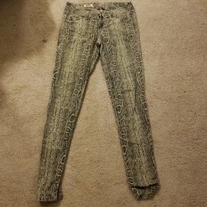 Snakeskin Skinny Jeans